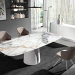 Oval Barrel porcelain marble dining table