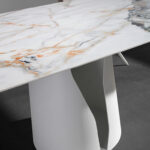 Oval Barrel porcelain marble dining table