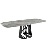 Oval Barrel porcelain marble dining table