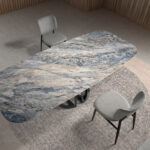 Oval Barrel porcelain marble dining table