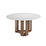 Round porcelain marble dining table