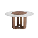 Round porcelain marble dining table