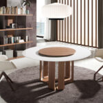 Round porcelain marble dining table