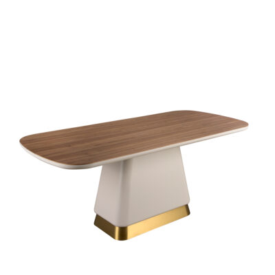(Español) Mesa comedor rectangular nogal y madera beige dining table - Angel Cerda
