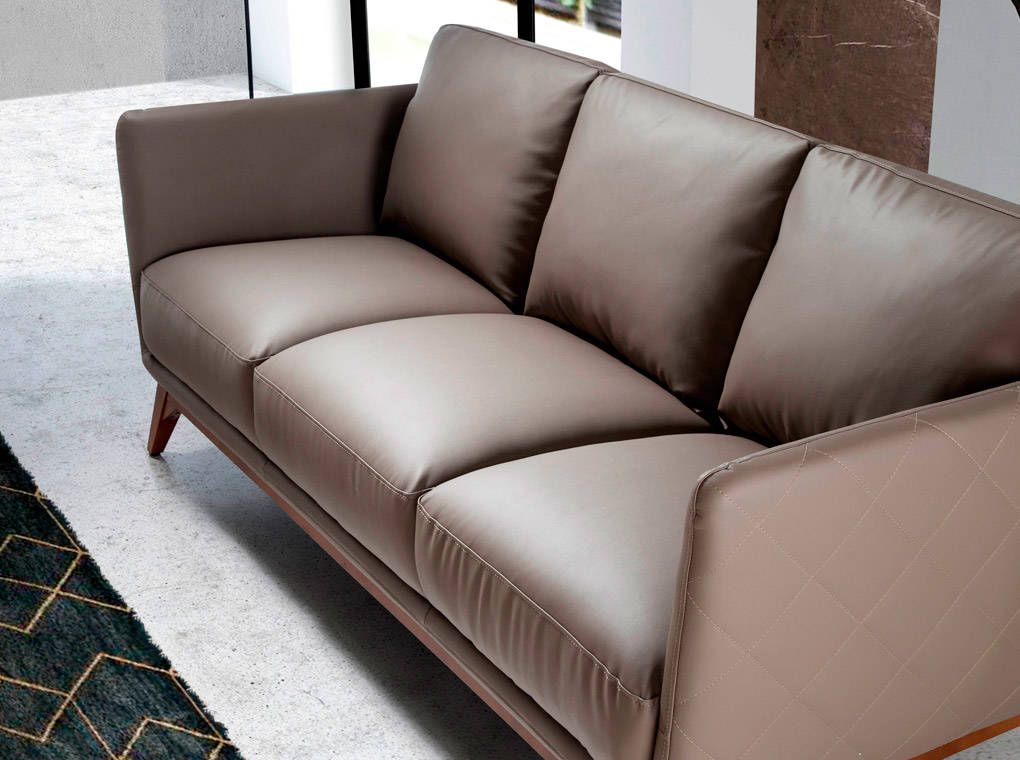 Upholstered sofa with solid walnut wood frame. Upholstered sofa with solid walnut wood frame.