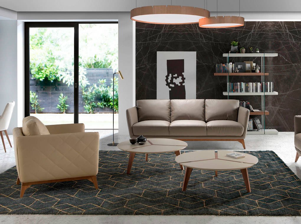 Upholstered sofa with solid walnut wood frame. Upholstered sofa with solid walnut wood frame.