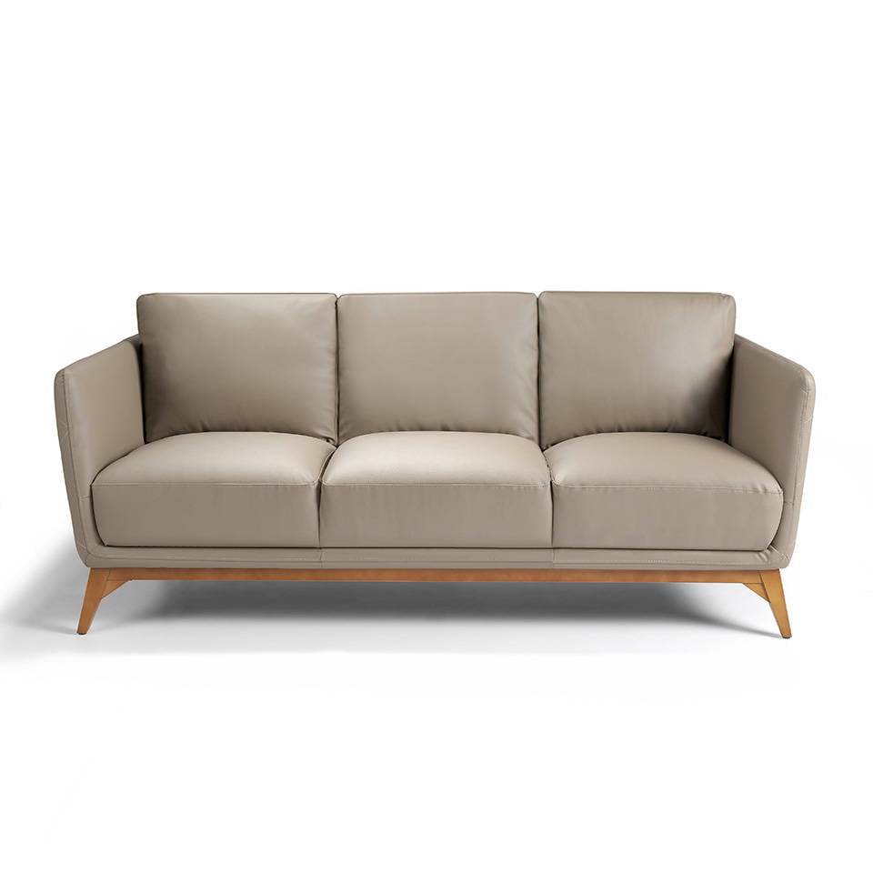 Upholstered sofa with solid walnut wood frame. Upholstered sofa with solid walnut wood frame.