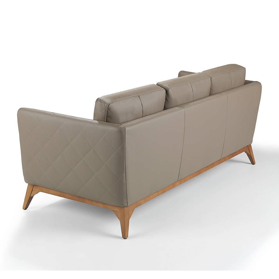Upholstered sofa with solid walnut wood frame. Upholstered sofa with solid walnut wood frame.