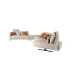 Sofá chaise longue relax modular derecho tela arena