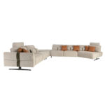 Sofá chaise longue relax modular derecho tela arena