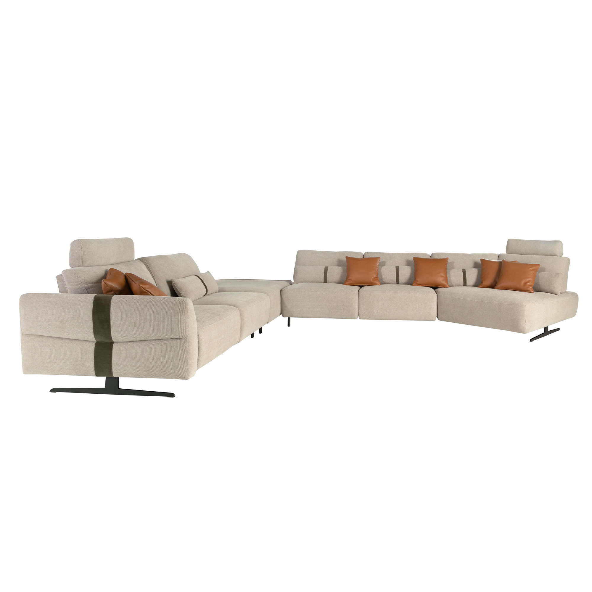 Sofá chaise longue relax modular derecho tela arena Sofá chaise longue relax modular derecho tela arena