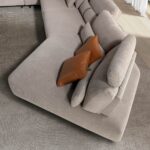 Sofá chaise longue relax modular derecho tela arena