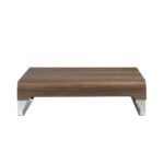 Walnut wood and chrome steel coffee table