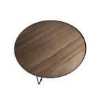 Round coffee table in Walnut wood and black steel