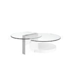 White wood and tempered glass coffee table