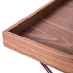Mesa rincón de madera Nogal y acero cromado
