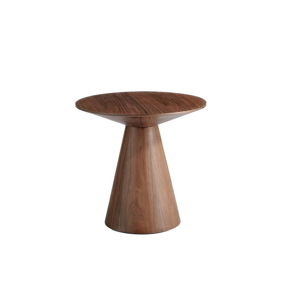 Угловой столик из дерева орехового цвета