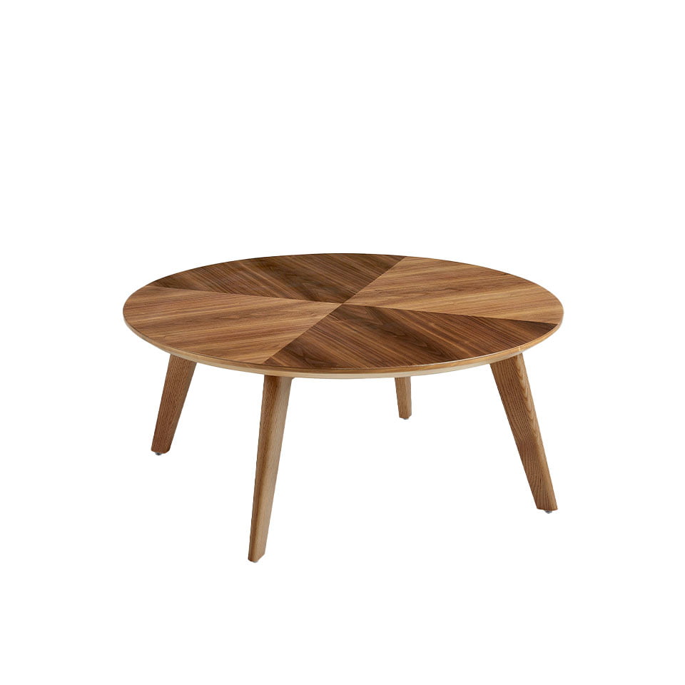 Tavolino rotondo in legno di noce