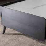 Square Wenge wood and porcelain marble coffee table