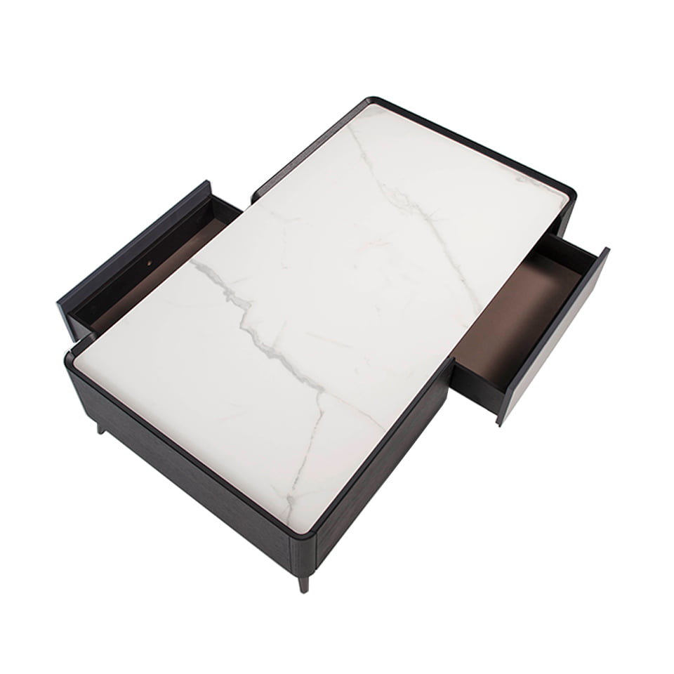 Wenge wood coffee table and porcelain marble Wenge wood coffee table and porcelain marble