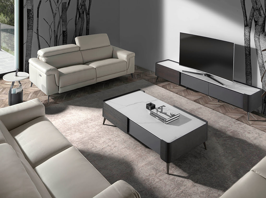 Wenge wood coffee table and porcelain marble Wenge wood coffee table and porcelain marble