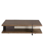 Rectangular coffee table in Fog and Walnut coloured wood