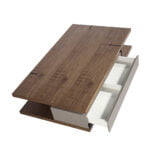 Rectangular coffee table in Fog and Walnut coloured wood