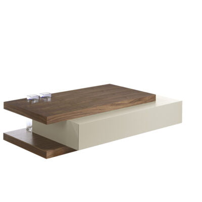 Mesa centro rectangular madera beige y nogal Coffee table - Angel Cerda