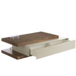 Coffee table walnut wood and MDF lacquered fog