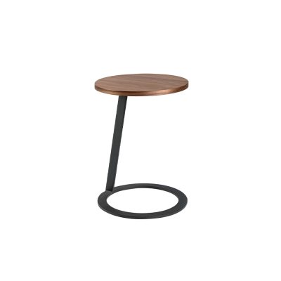 (Español) Mesa rincón redonda nogal y acero negro Corner table - Angel Cerda