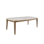 Ovaler Tisch aus Porzellan, Marmor und Nussbaum