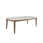 Table ovale en marbre et noyer