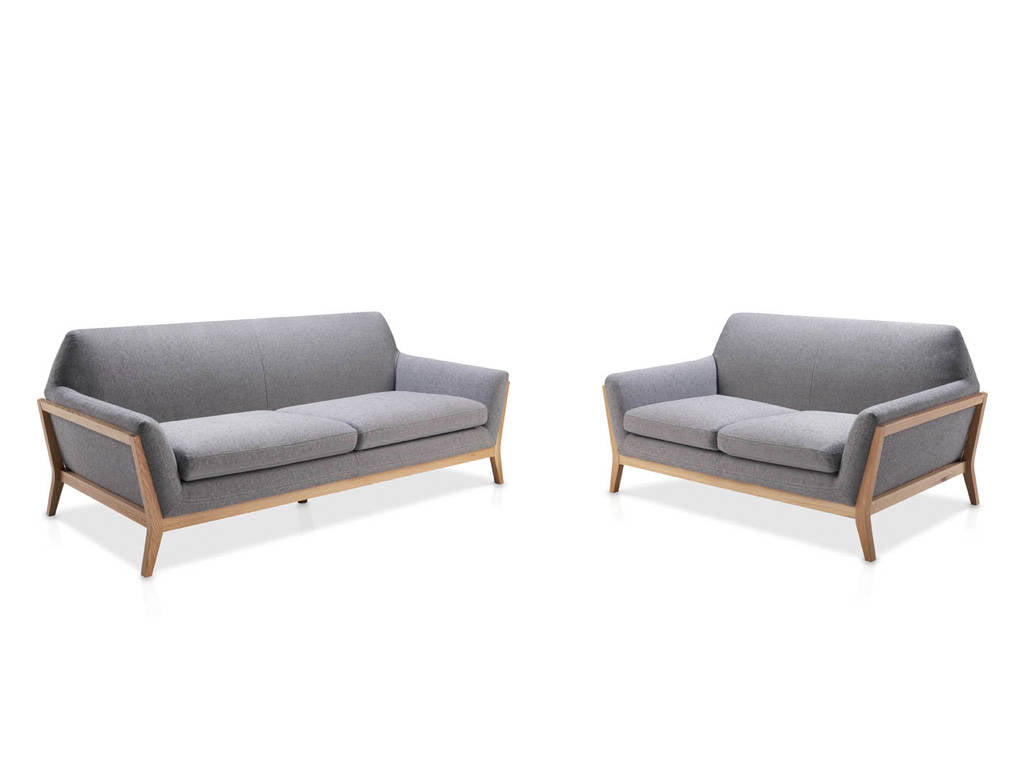 Upholstered Sofa With Solid Oak Wood Frame. Upholstered Sofa With Solid Oak Wood Frame.
