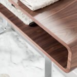 Walnut wood and chrome steel console