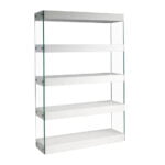 White wooden shelf and tempered glass