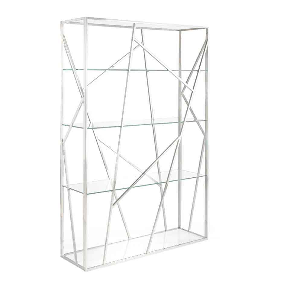 Chromed steel shelf and tempered glass shelves Chromed steel shelf and tempered glass shelves