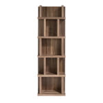 Walnut colored wooden shelf