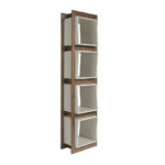 Walnut wood shelf and Pearl Gray cube