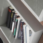 Walnut wood shelf and Pearl Gray cube