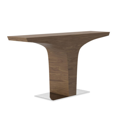 (Español) Consola rectangular nogal y base acero cromado console - Angel Cerda