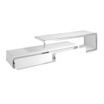 White wooden TV cabinet and chrome steel