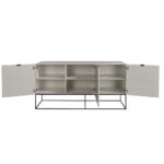 Pearl Gray wooden sideboard and black steel
