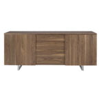 Walnut wood and chrome steel sideboard