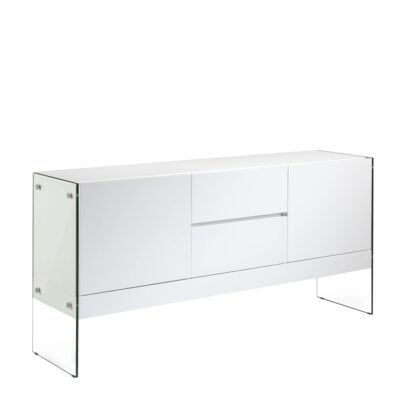(Español) Aparador madera blanco y cristal templado sideboard - Angel Cerda