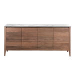 Sideboard aus Walnussholz und Porzellanplatte