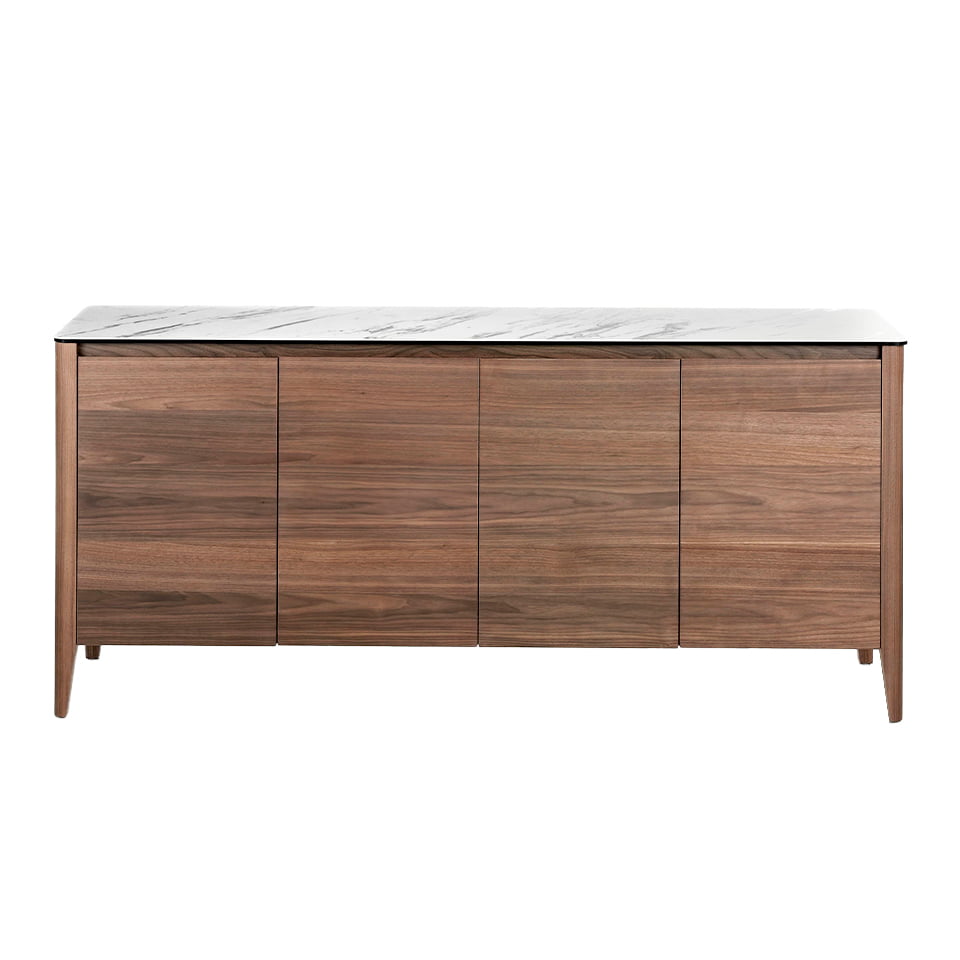 Walnut wood sideboard and porcelain top