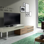Silk and Walnut color wooden TV cabinet