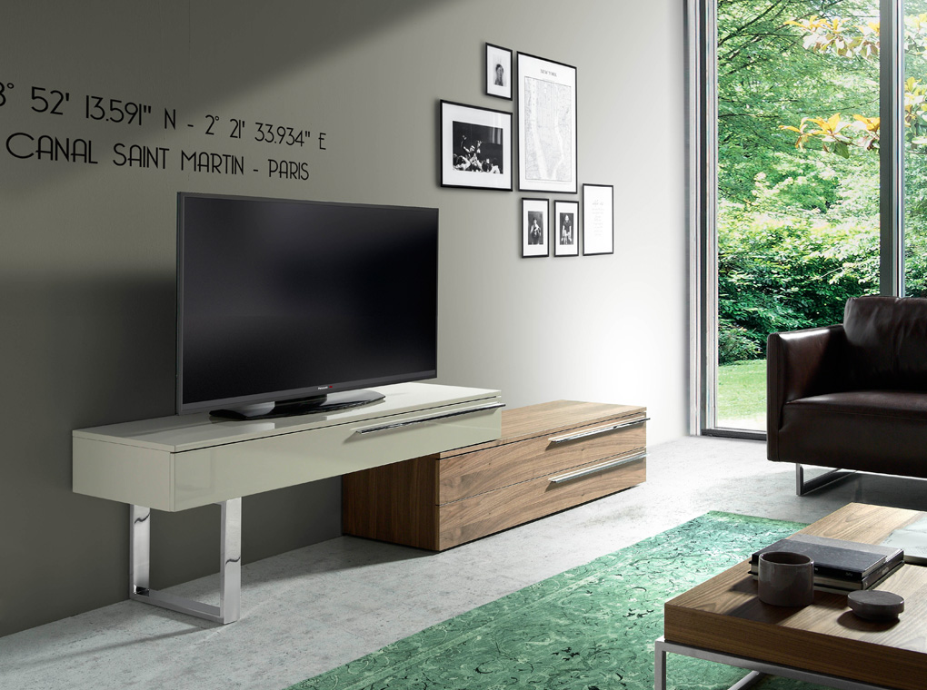 Silk and Walnut color wooden TV cabinet