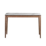 Walnut wood console and porcelain top