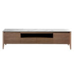 Walnut wood TV cabinet and porcelain top